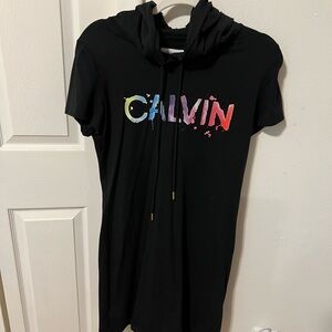 Calvin Klein black dress with hood. Comfortable worn once size medium